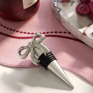 THRESHOLD NEW metal bow bottle stopper -silver